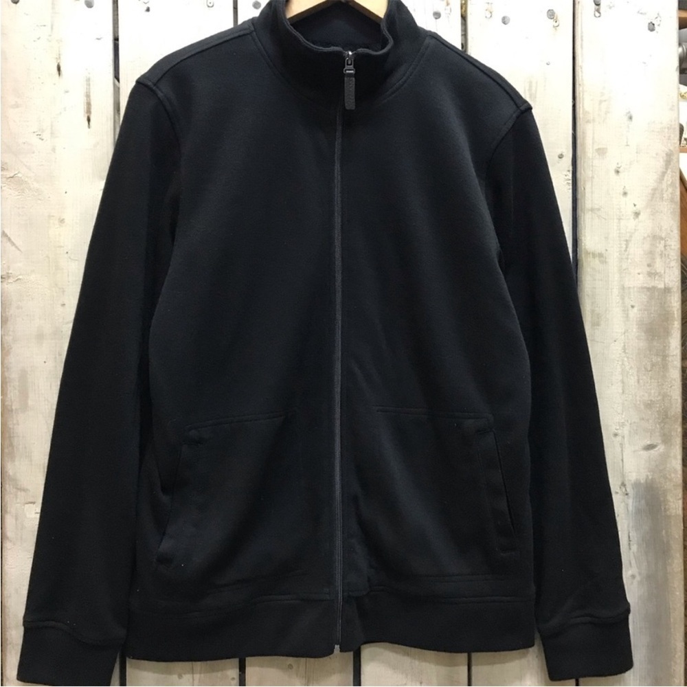 Marvin Richards Faux Fur Lined Men's Black Zip-Up Sweater